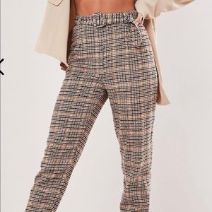 Petite checkered cigarette pants from Missguided